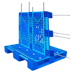 PALLET DE PLÁSTICO DE 17 KG CON 8 BARRAS METÁLICAS